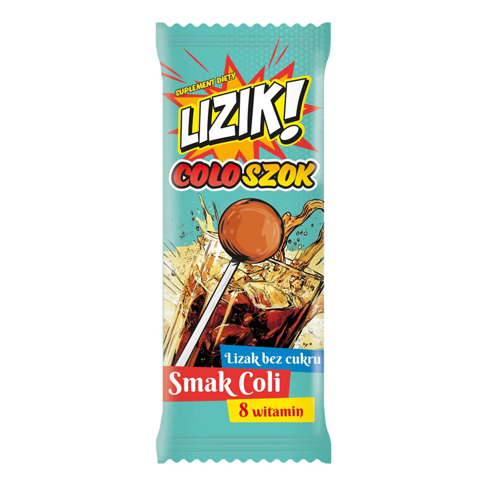 Lizik Arbusio – lizak bez cukru o smaku coli w opakowaniu 8 g.