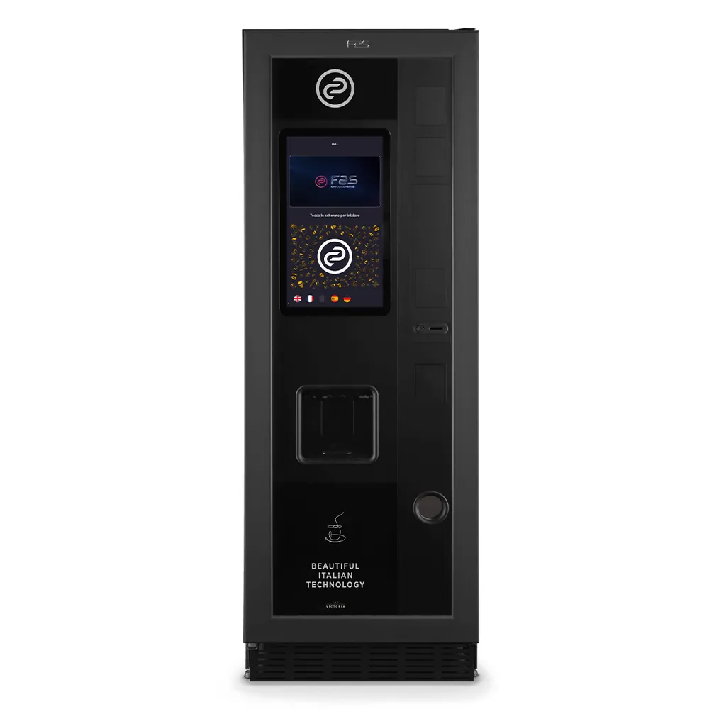 Profesjonalny automat vendingowy FAS Victoria serwujący kawę ziarnistą i napoje gorące.