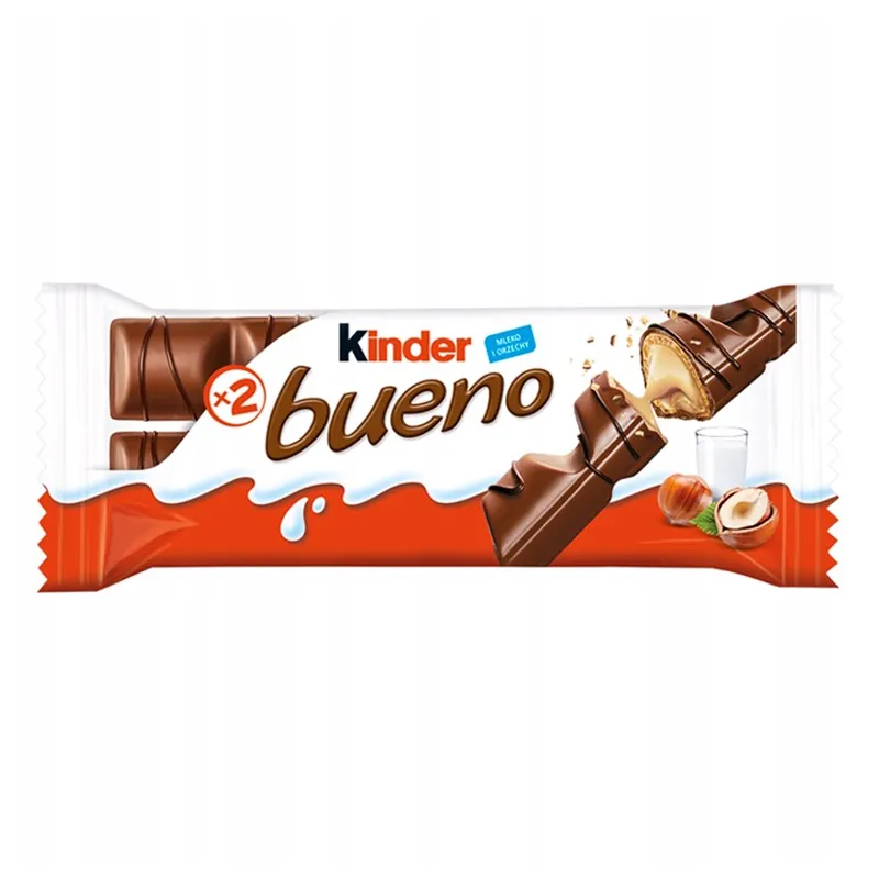Karton batonów Kinder Bueno 30x 43g, hit sprzedażowy do automatów vendingowych dla biur i korporacji.
